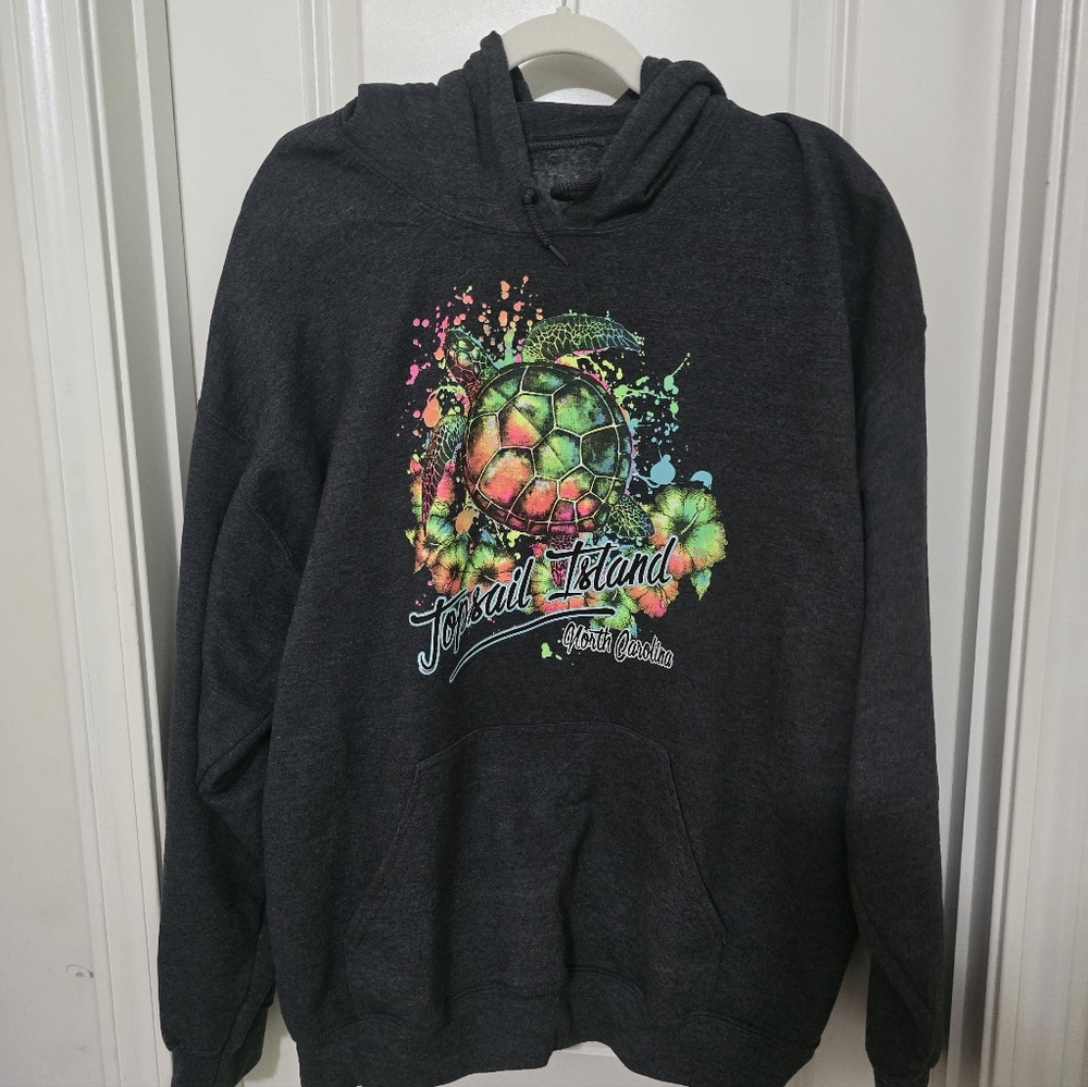 Topsail Island Graphic Hoodie - Charcoal
